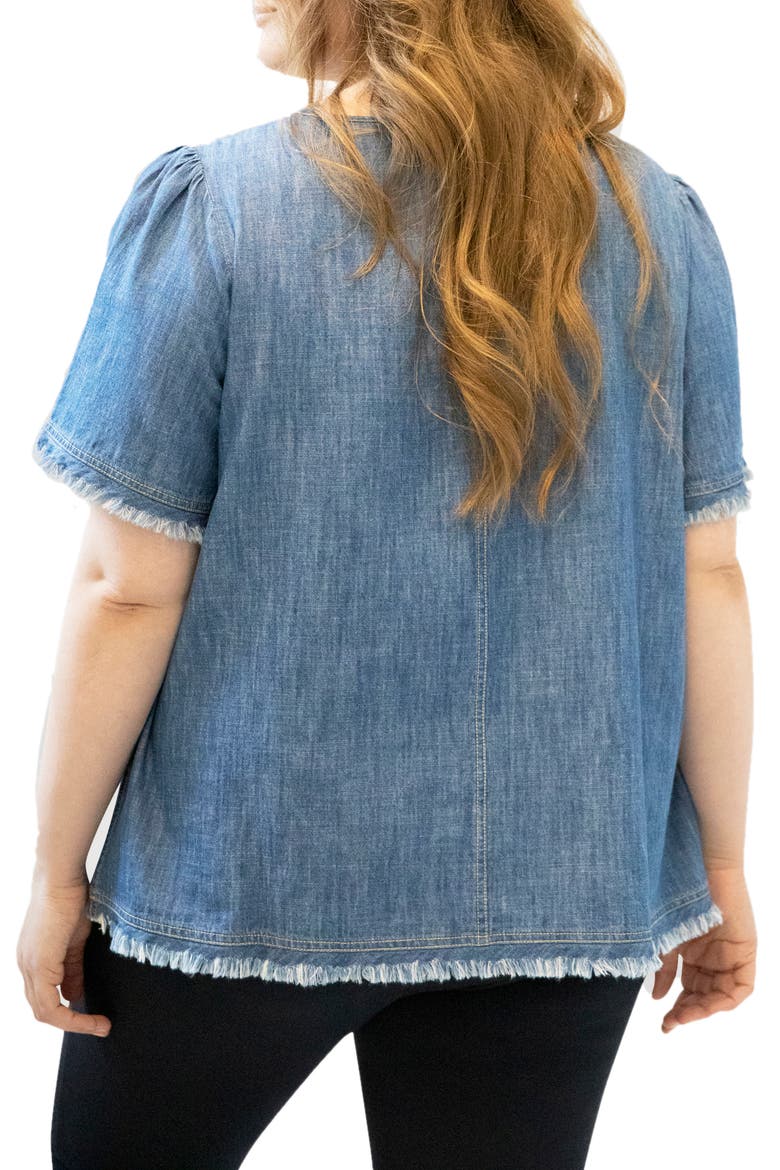 Fringe Chambray Top, Alternate, color, DENIM MEDIUM WASH