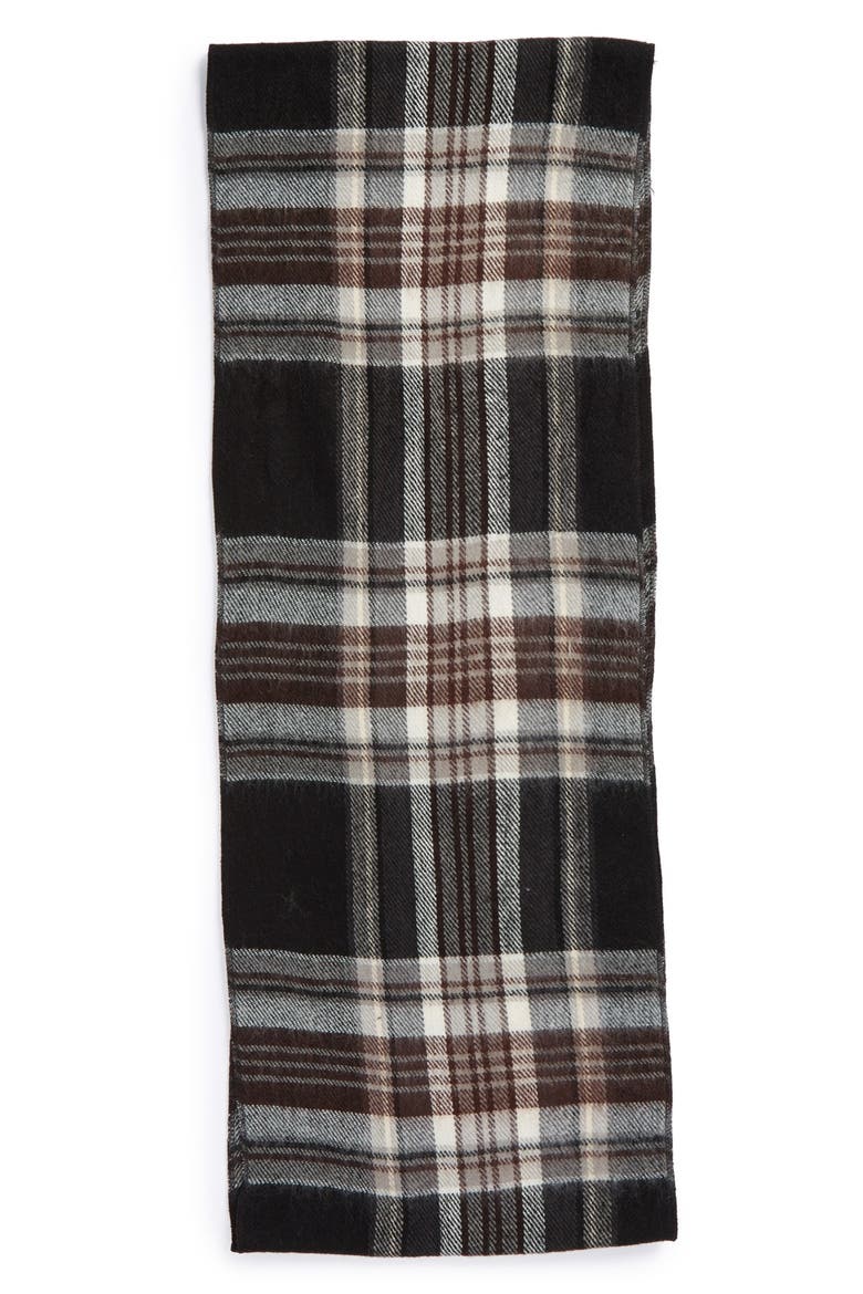 Plaid Infinity Scarf, Alternate, color, BLACK