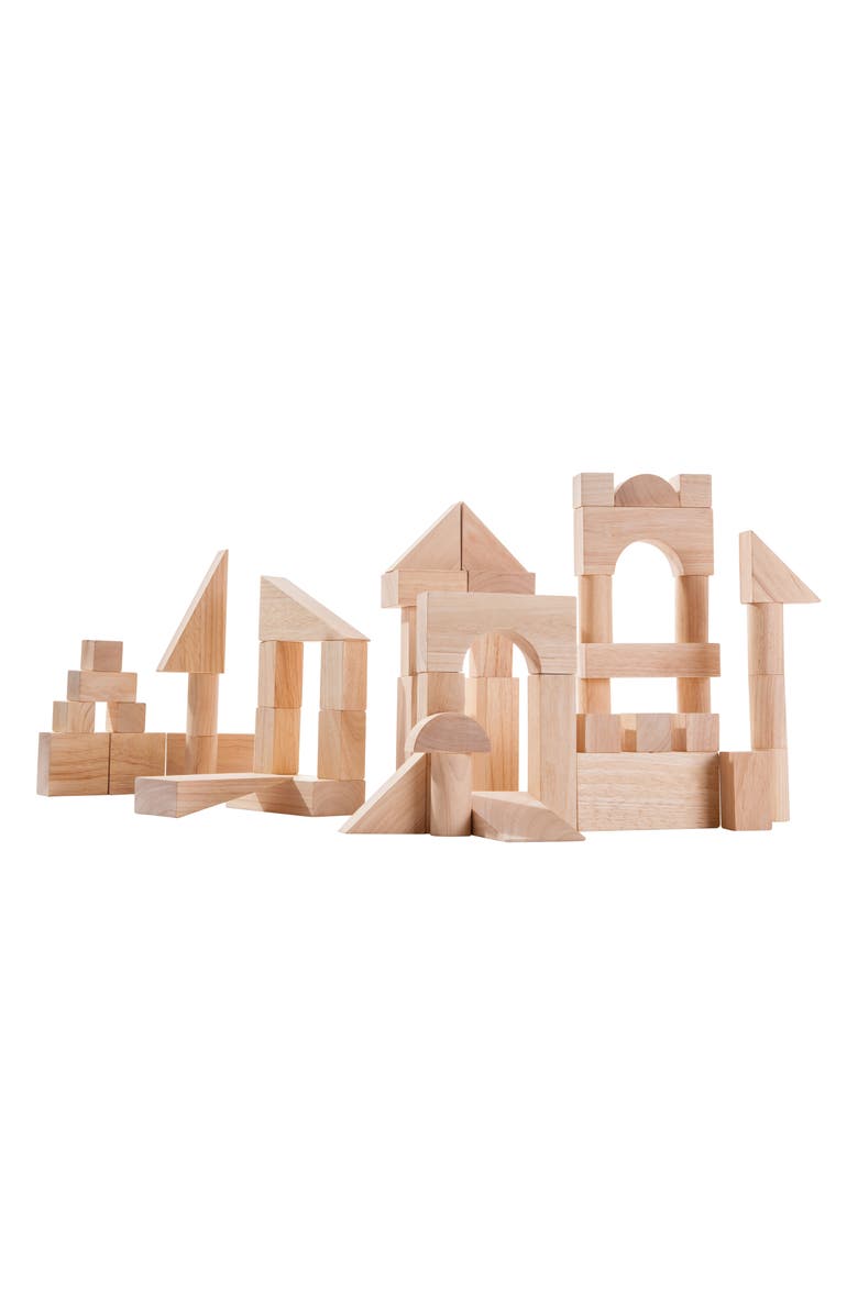 PlanToys<sup>®</sup> 50-Piece Block Playset, Main, color, Brown