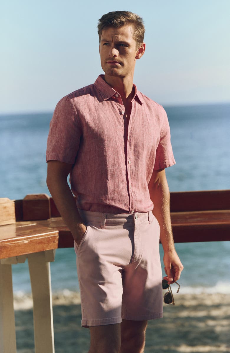 34 Heritage Hampton Slim Fit Twill Chino Shorts, Alternate, color, Pink Twill