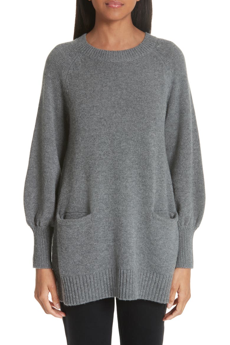 Wool & Cashmere Tunic Sweater, Main, color, GREY
