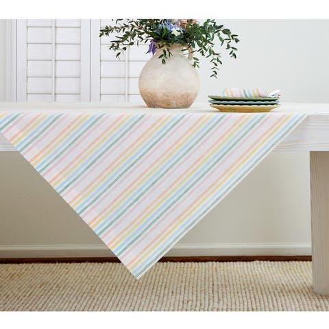 Linen Table Throw 52 x 52 Inch for Dining Table, Holiday and Everyday Table Decor - Julia