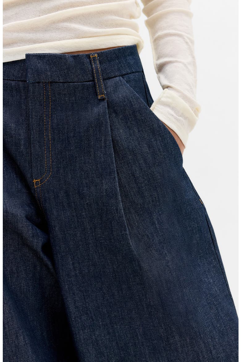 Ray Pleated Wide Leg Denim Chinos, Alternate, color, BLUE