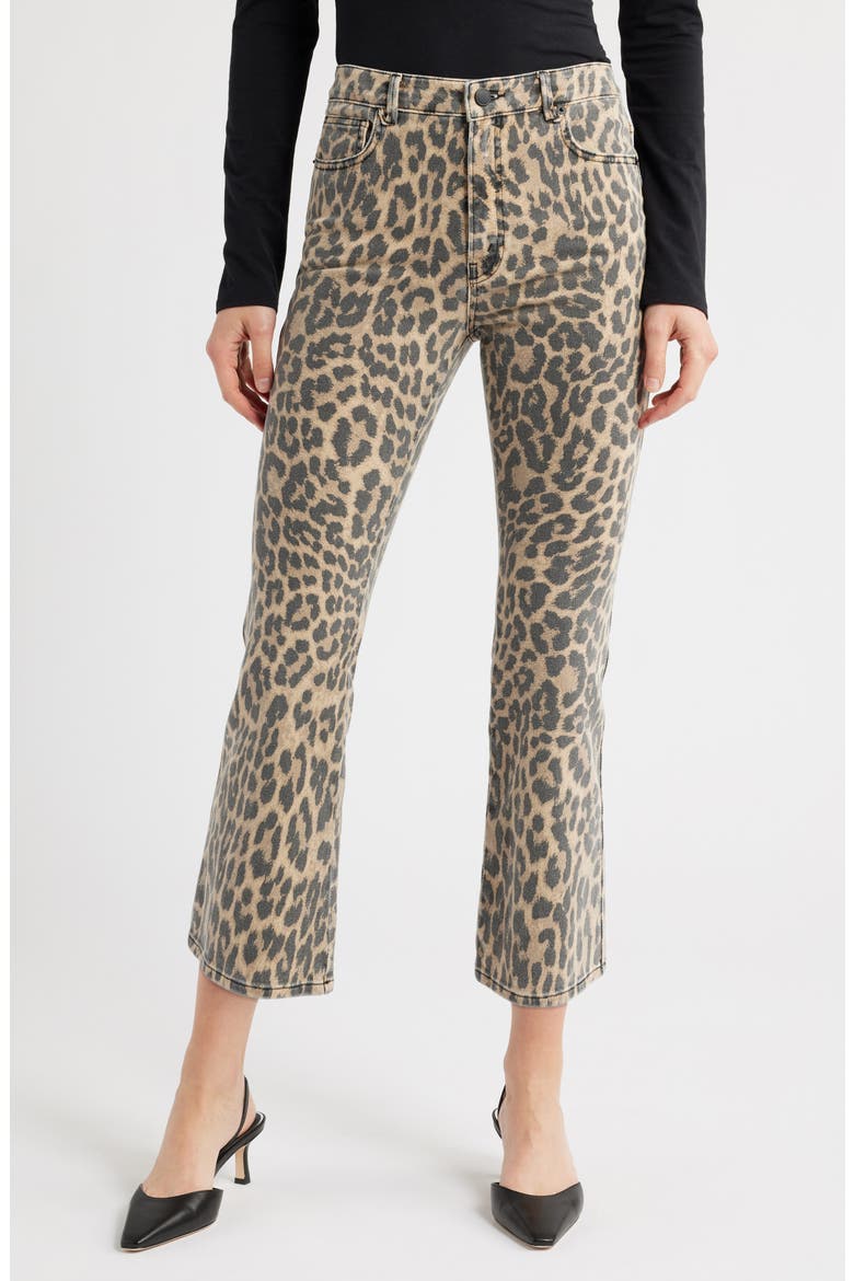 Good Standard Leopard Print Kick Flare Jeans, Main, color, LUCKY LEOPARD001