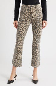 Good American Good Standard Leopard Print Kick Flare Jeans