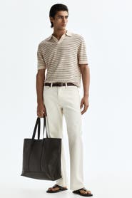 H&M Regular Fit Linen-blend Polo Shirt