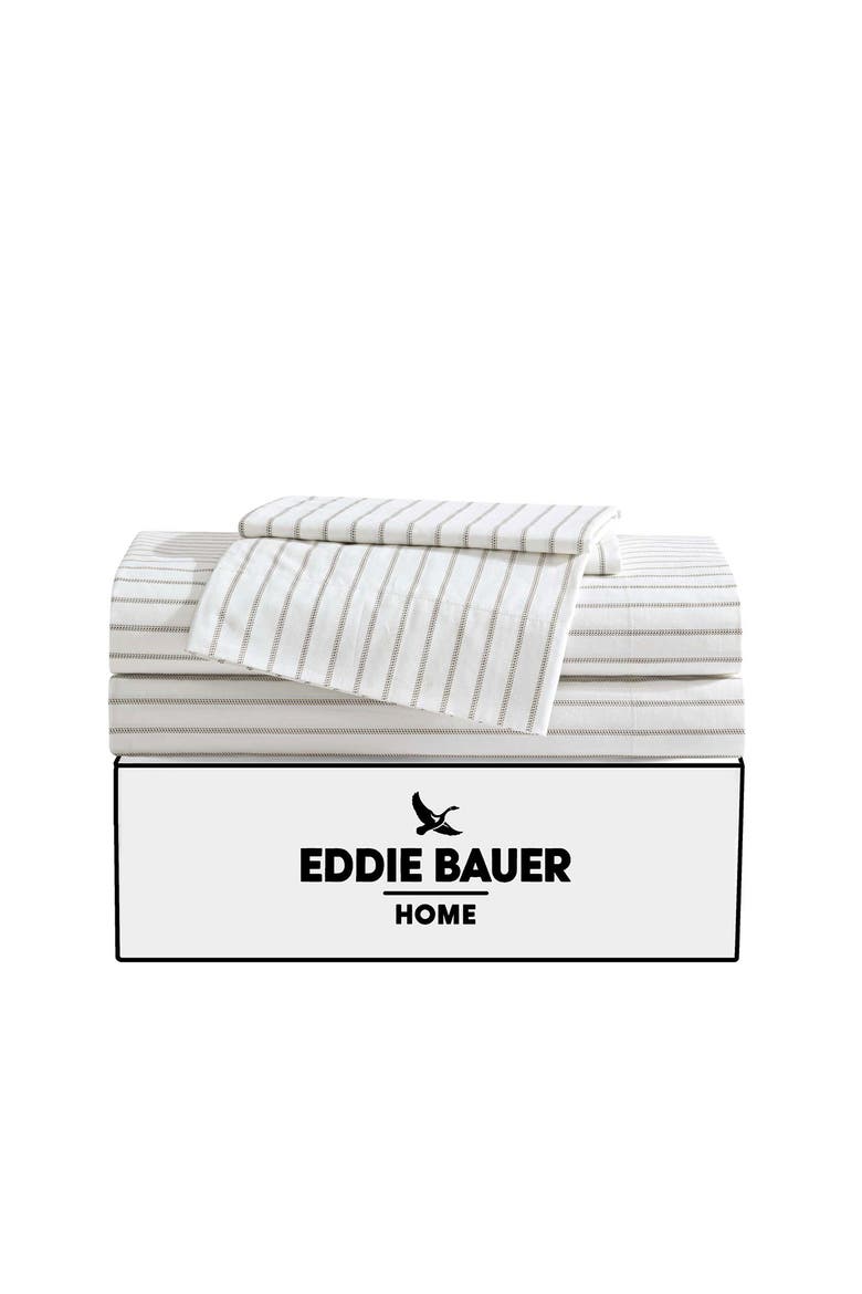 Essential Stripe Sheet Set, Alternate, color, WHITE/ BEIGE/ GREY