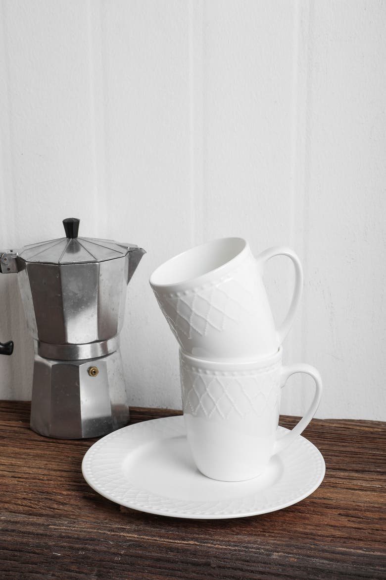 Alexandria Bone China 32-piece Dinnerware Set, Alternate, color, White