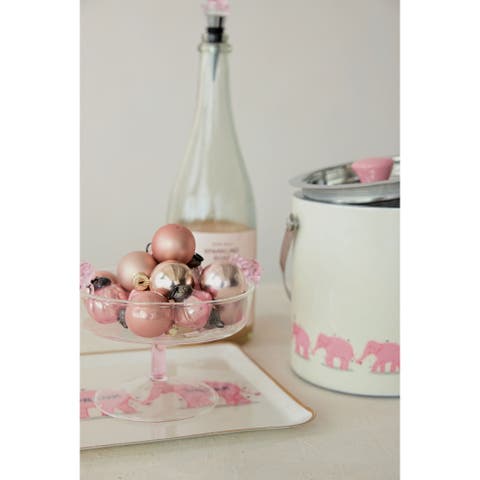 Whimsical Elephant Glass Stemmed Bowl