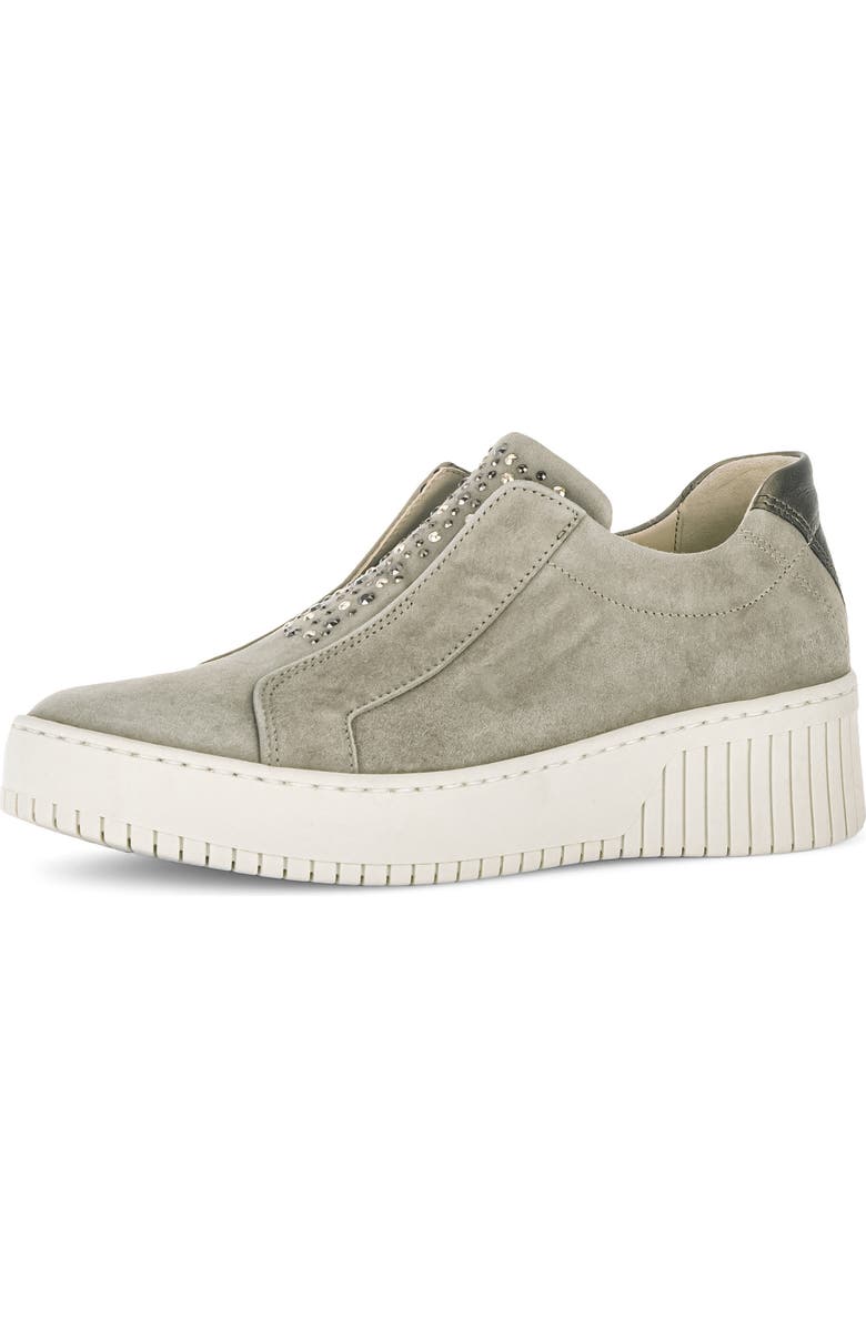 Gabor Crystal Studded Sneaker, Main, color, Schilf