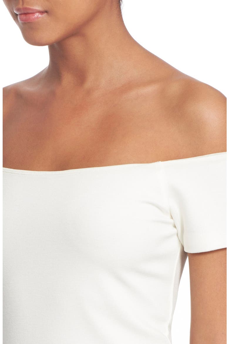 'Carisi' Off the Shoulder Fit & Flare Dress, Alternate, color, OFF WHITE