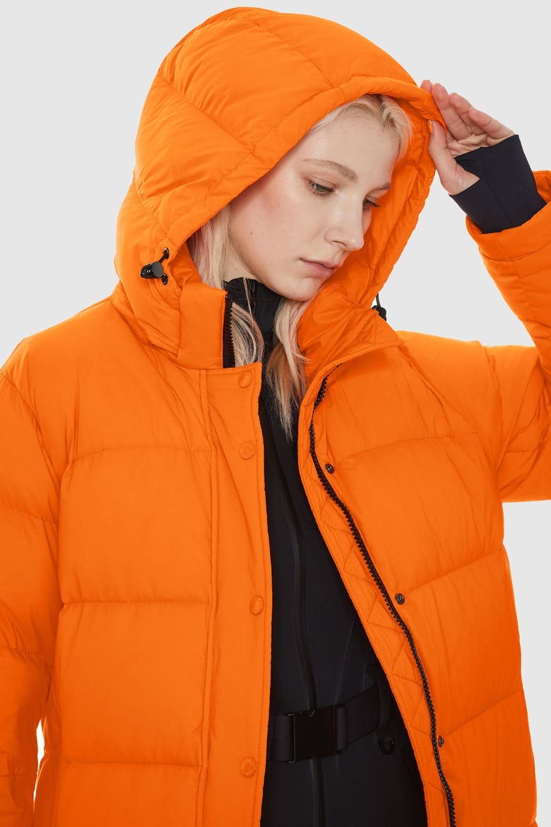 Puff-O® Long Down Puffer Jacket, Alternate, color, Orange