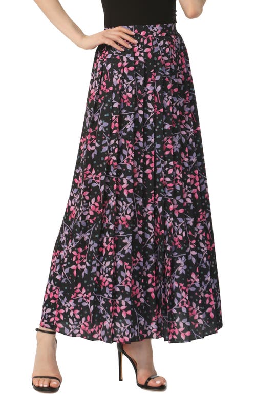 Kimi & Kai Print Box Pleat Maxi Skirt In Multi