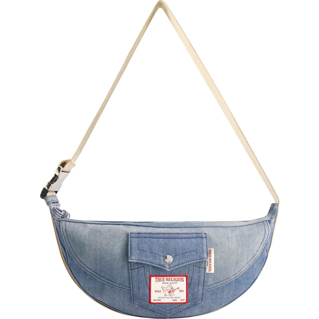 True Religion Washed Denim Hobo Bag