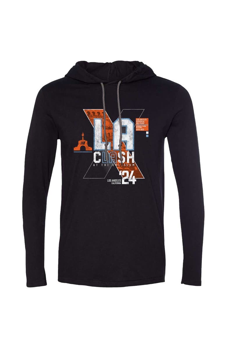 CHECKERED FLAG Men's Checkered Flag Sports  Black 2024 Clash at the Coliseum Graphic Long Sleeve Hoodie T-Shirt, Alternate, color, 