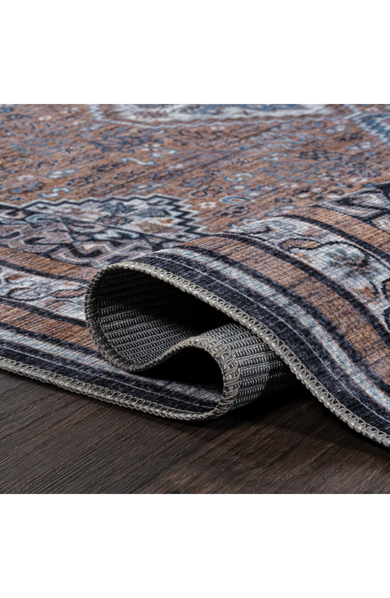 JONATHAN Y Dalyan Geometric Medallions Machine-Washable Area Rug, Alternate, color, Brown/Blue/Gray