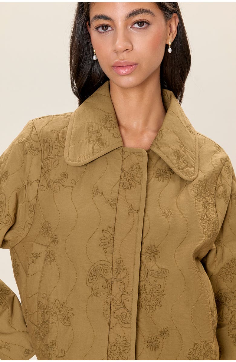 Rebecca Taylor Zuri Quilted Jacket, Alternate, color, Leaf Green