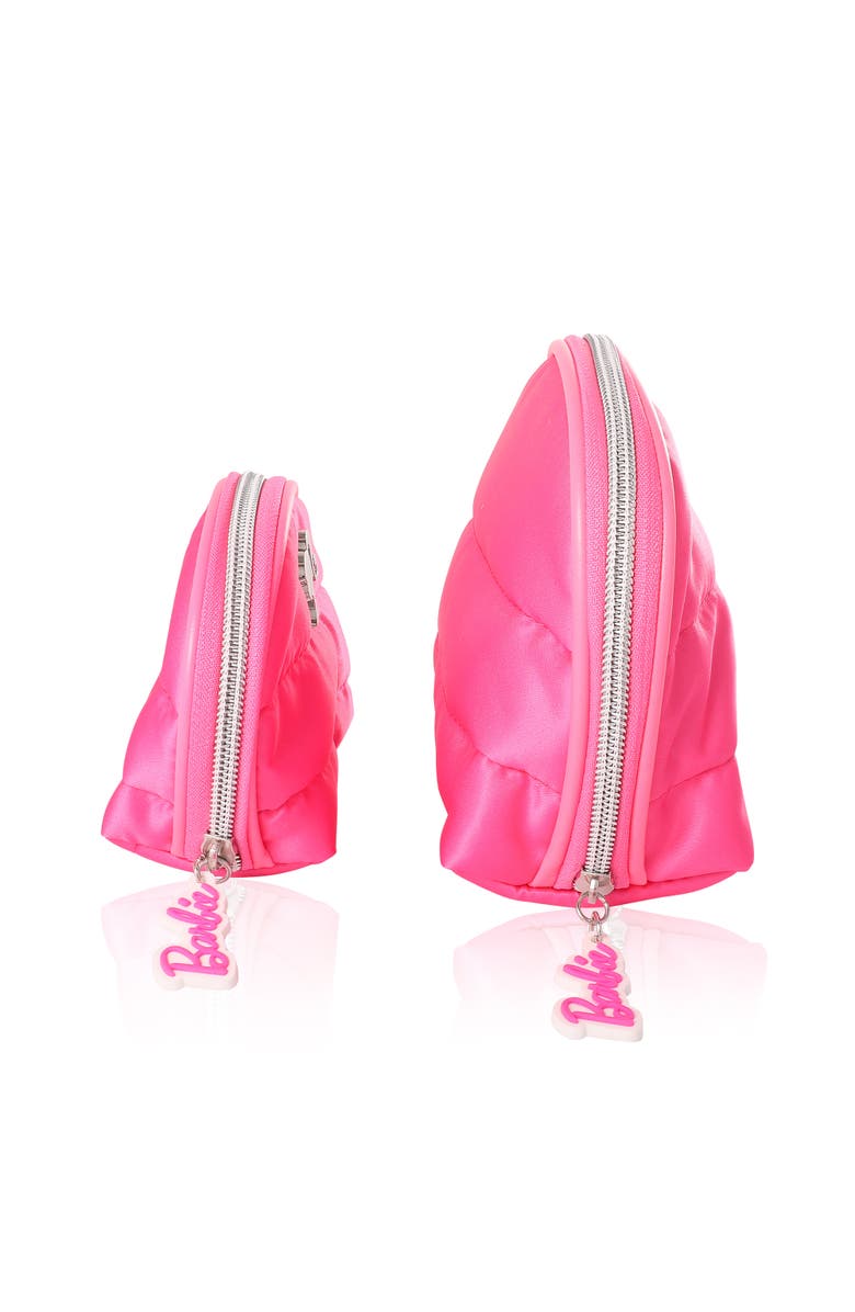 Barbie Pink Quilted Makeup Bag Set, Large and Small, Alternate, color, Pink