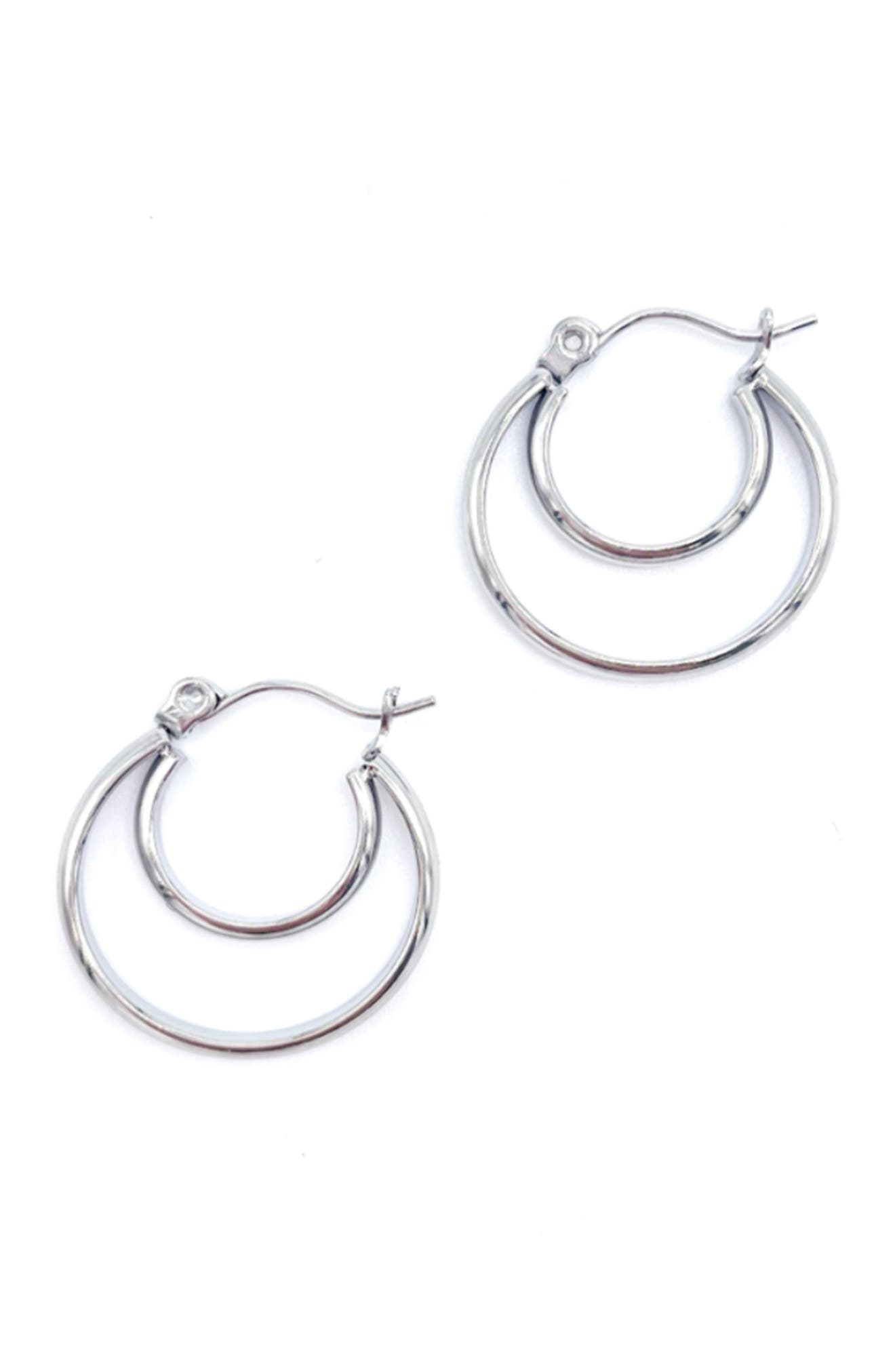 Adornia Crescent Midi Hoop Earrings