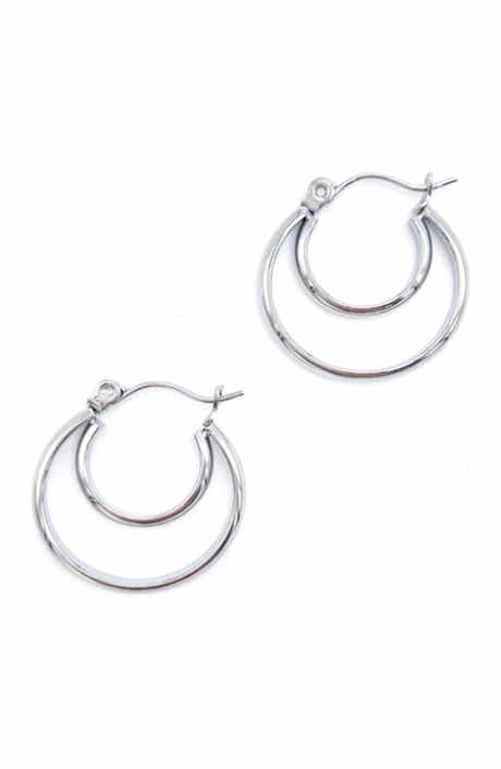 Adornia Crescent Midi Hoop Earrings