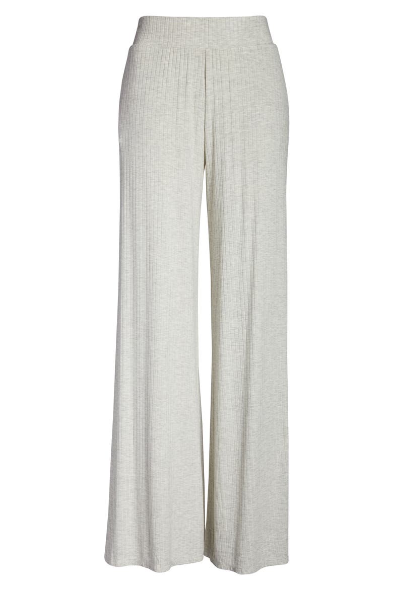 Rib Wide Leg Lounge Pants, Alternate, color, LIGHT H. GREY