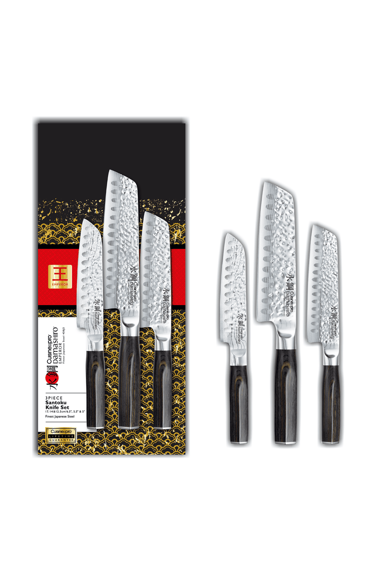 Cuisine::pro<sup>®</sup> Damashiro EMPEROR<sup>®</sup> 3-Piece Santoku Set, Alternate, color, Silver