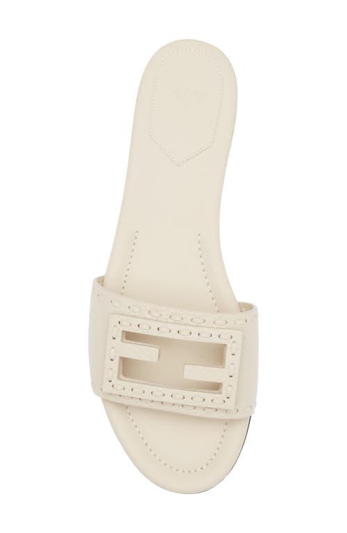 Fendi Signature Slide Sandal In White