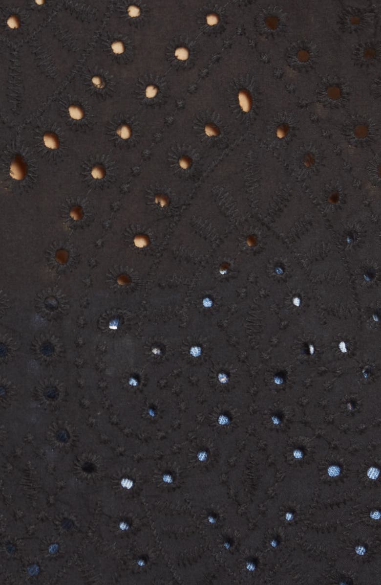 English Factory Ruffle Puff Sleeve Cotton Eyelet Top, Alternate, color, 