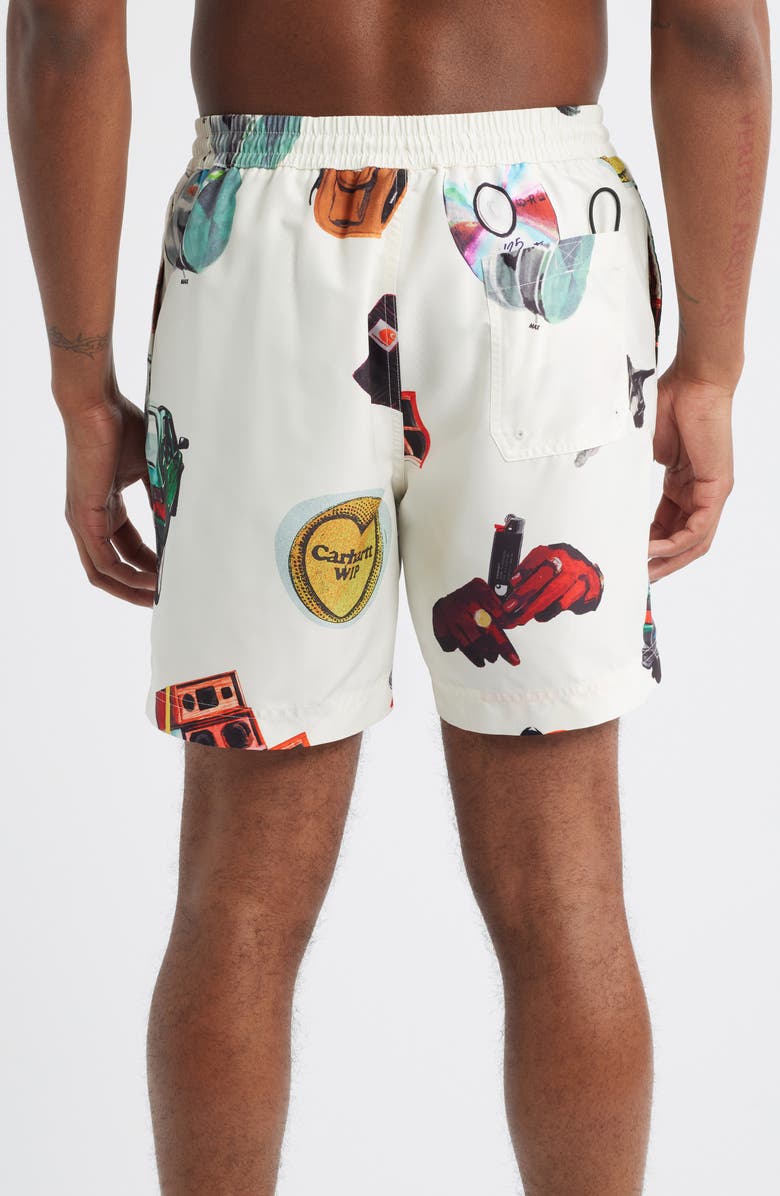 Carhartt Work In Progress Slater Swim Trunks, Alternate, color, Jacob Rochester Print Wax