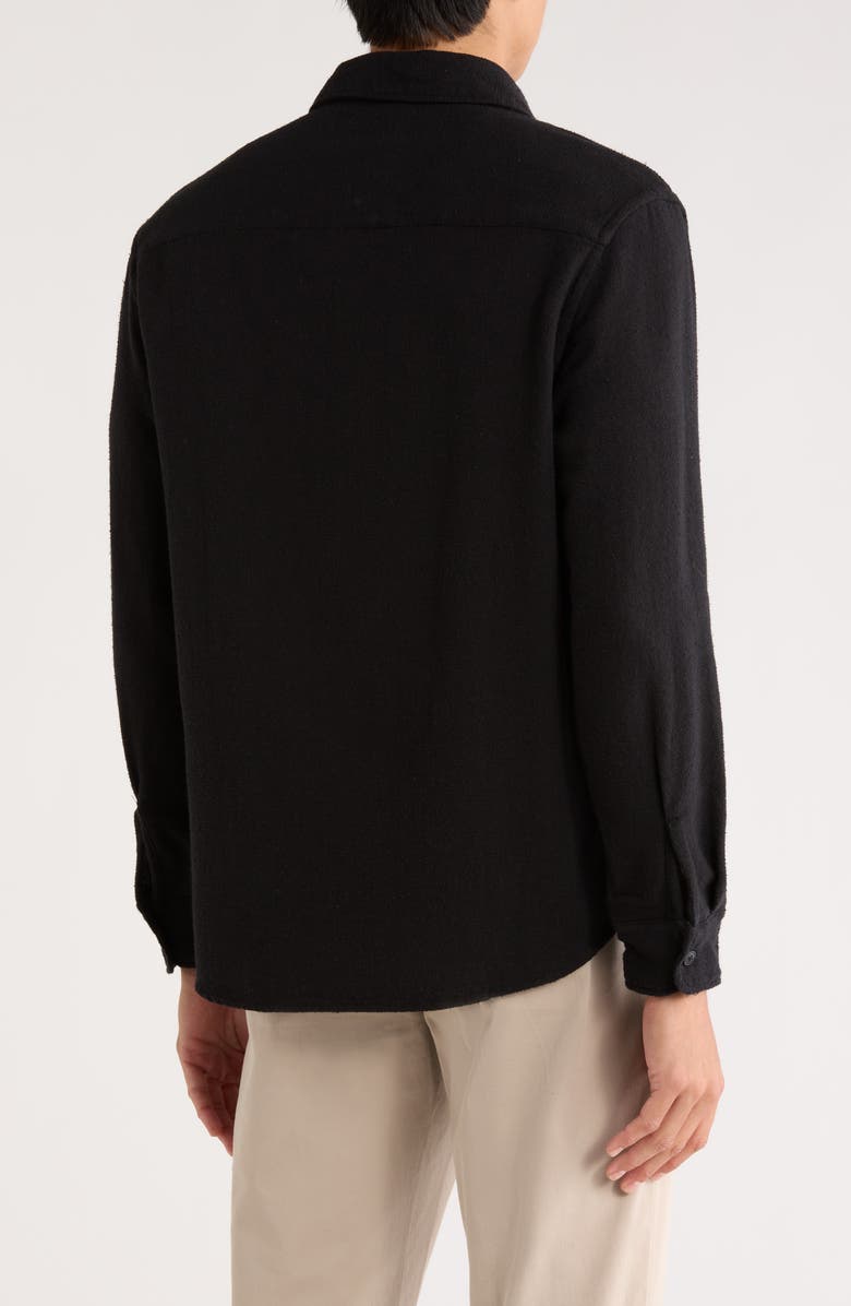 DENIM AND FLOWER Relaxed Fit Textured Button-Up Shirt, Alternate, color, Black