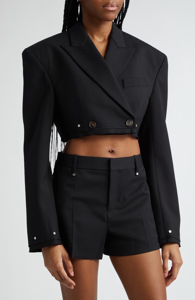 Dion Lee Oversize Double Breasted Stretch Wool Crop Blazer, Alternate, color, 