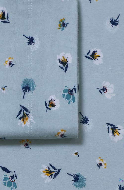 Azores Home Floryn Cotton Flannel Sheet Set In Blue