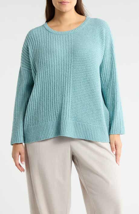 Eileen Fisher Crewneck Rib Organic Cotton Blend Sweater