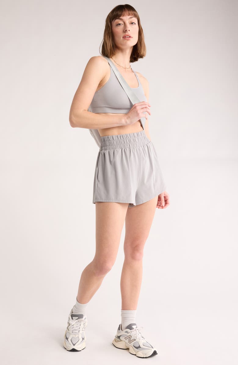 Zella Seamless Strappy Sports Bra, Alternate, color, Grey Ultimate