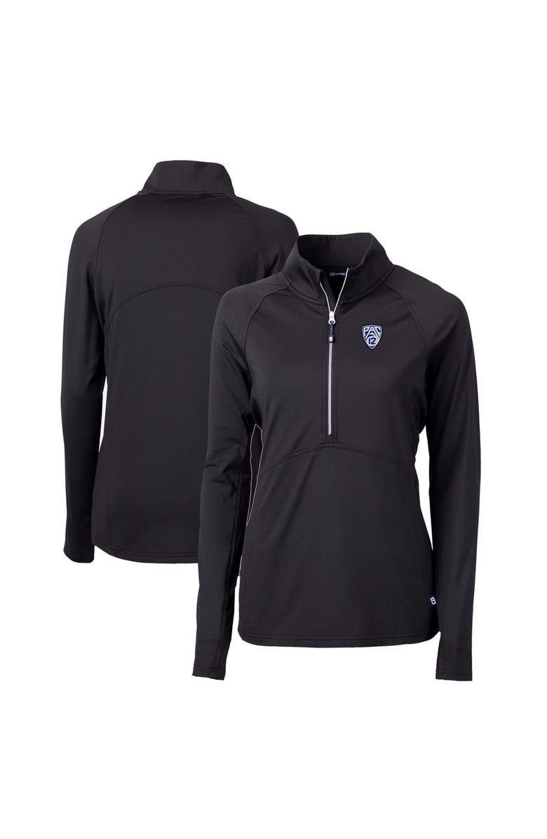 Cutter & Buck Women's Cutter & Buck  Black Pac-12 Gear Adapt Eco Knit Stretch Recycled Half-Zip Pullover Top, Alternate, color, Black