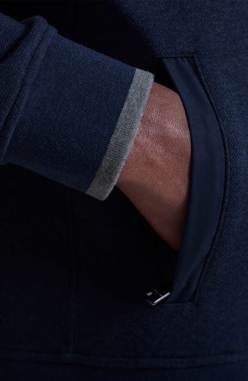 Bugatchi Heathered Quarter Zip Pullover In Blue