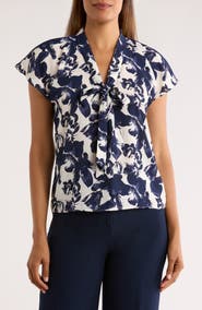 NORDSTROM RACK Tie Neck Flutter Sleeve Top