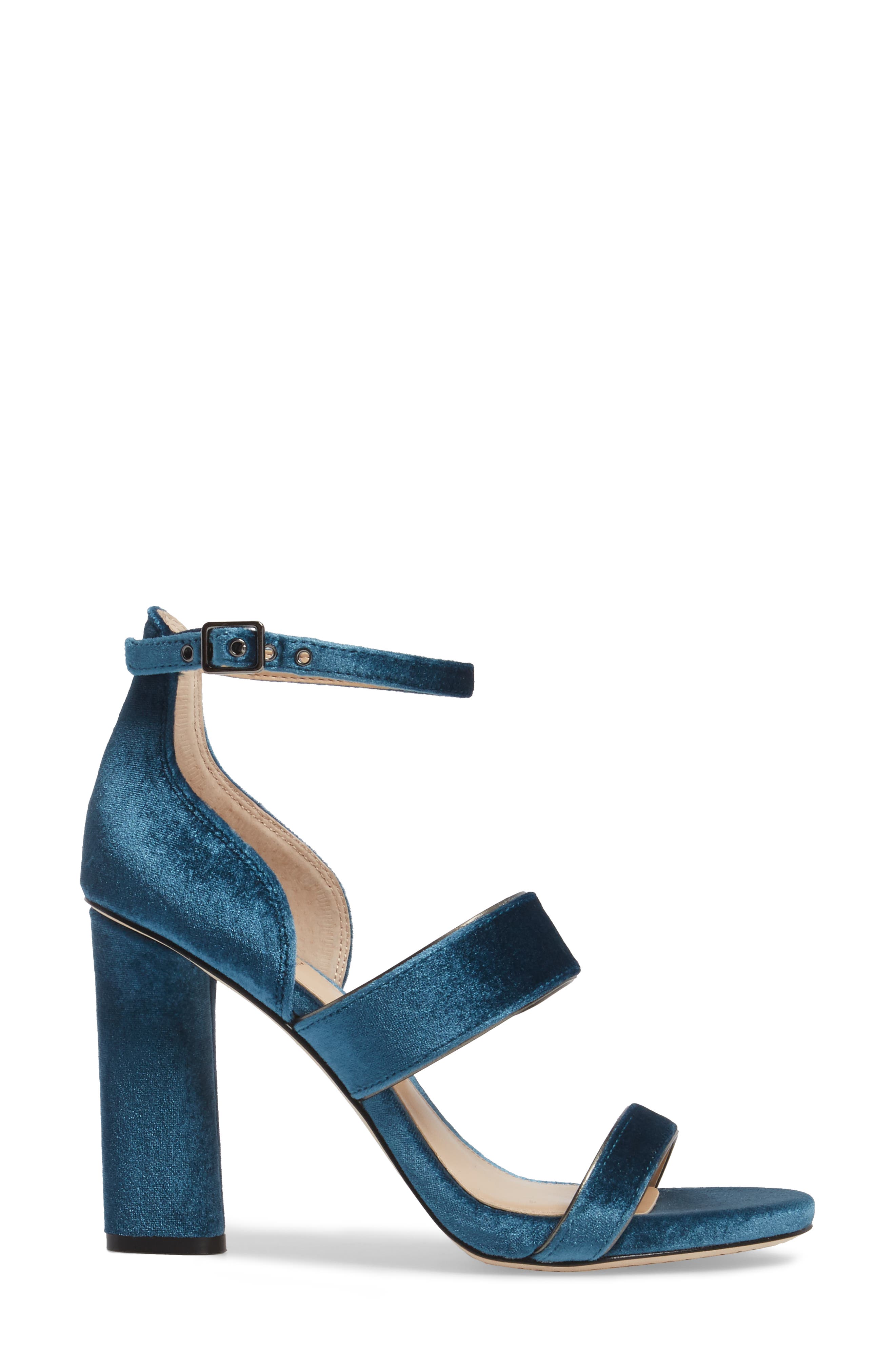 Robeka Sandal, Alternate, color, PEACOCK VELVET FABRIC