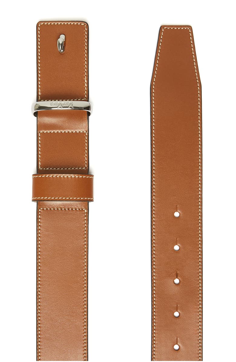 Max Mara Loop Leather Belt, Alternate, color, Amber Brown