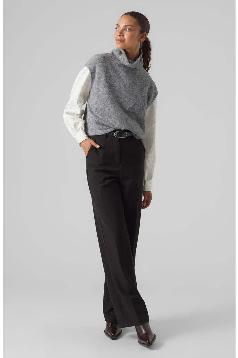 Blis Cap Sleeve Turtleneck Sweater, Alternate, color, LIGHT GREY MELANGE