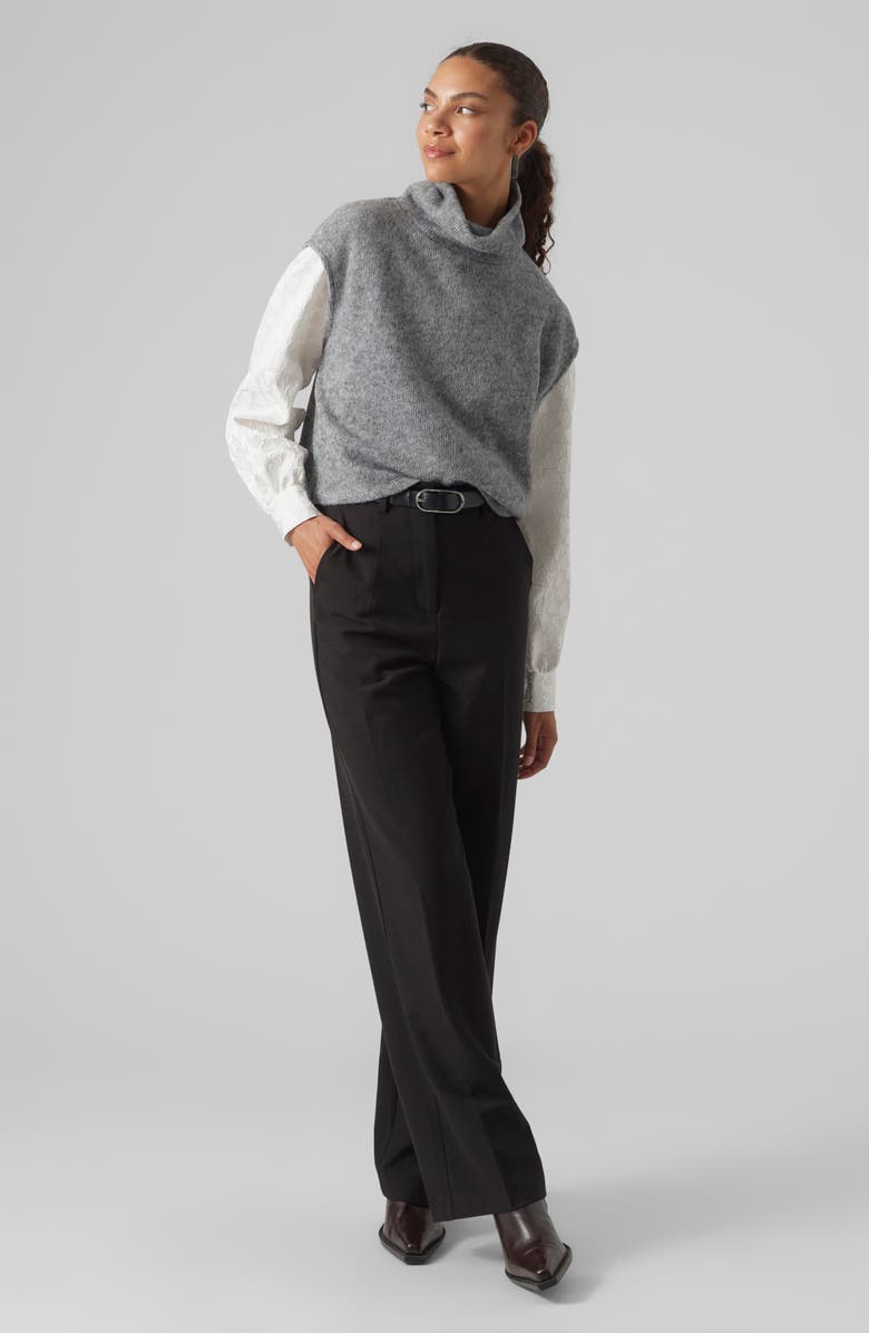 VERO MODA Blis Cap Sleeve Turtleneck Sweater, Alternate, color,