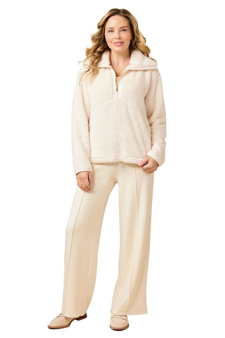 DreamPlush 1/4 Zip Pullover Jacket, Main, color, Almond