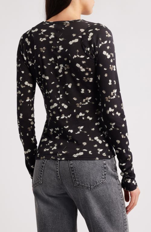 Rag & Bone Shaw Paneled Long-sleeve Top In Black White Multi