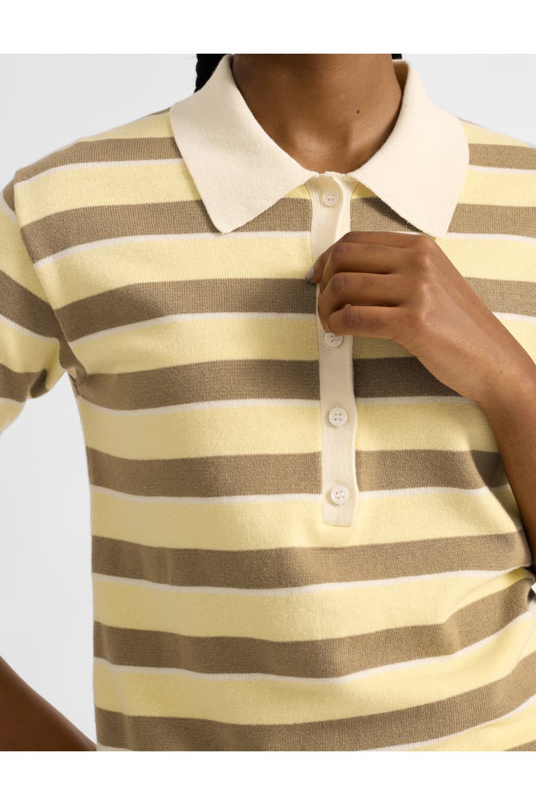 Stripe Short Sleeve Polo Shirt, Alternate, color, Lemon