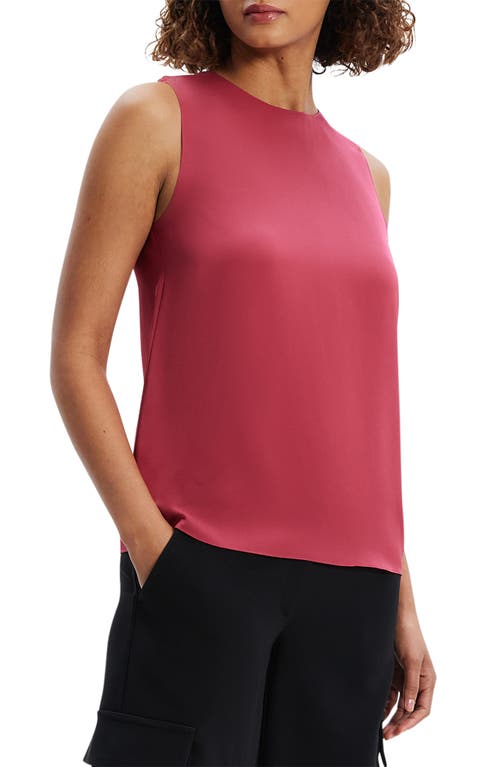 Theory Silk Sleeveless Top In Deep Rose - Ugf