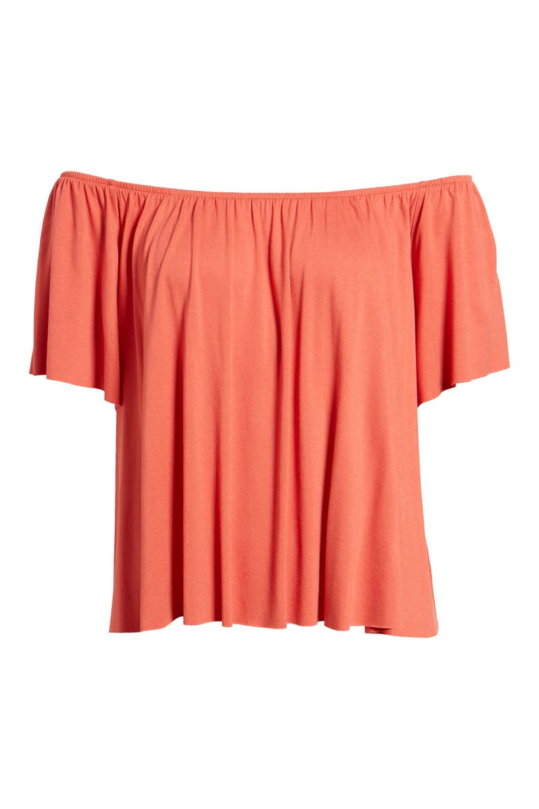 Off the Shoulder Top, Alternate, color, RUST SIENNA
