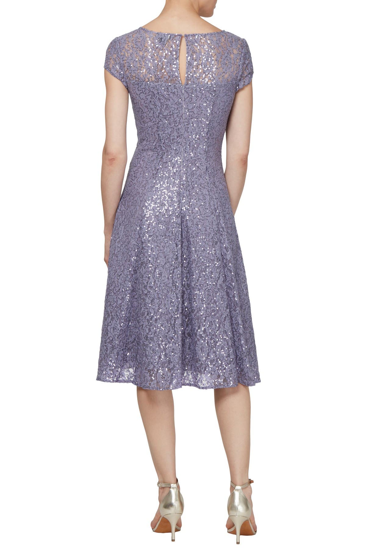 sl fashions round neck sequin dress Sl Fashions Plus Size Round-Neck Blouson Sequin Dress - Blue