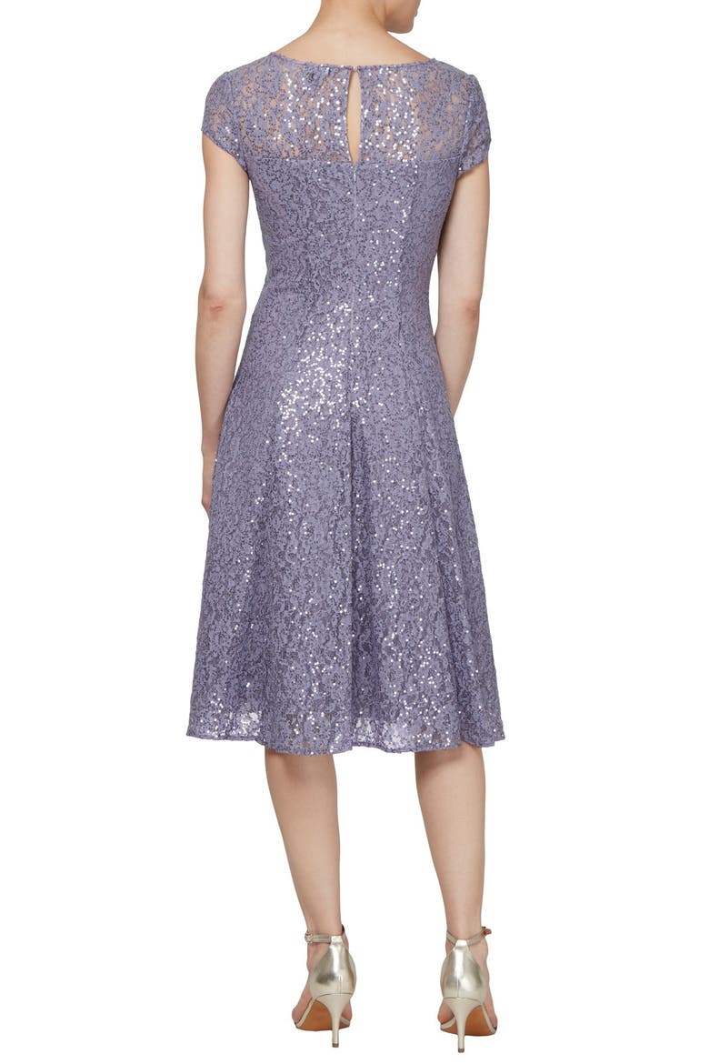 Sequin Lace Midi Dress, Alternate, color, MYSTC/HTHR