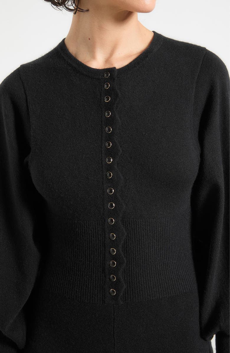 Manière De Voir Michele Knitted Scallop Hem Playsuit, Alternate, color, Black