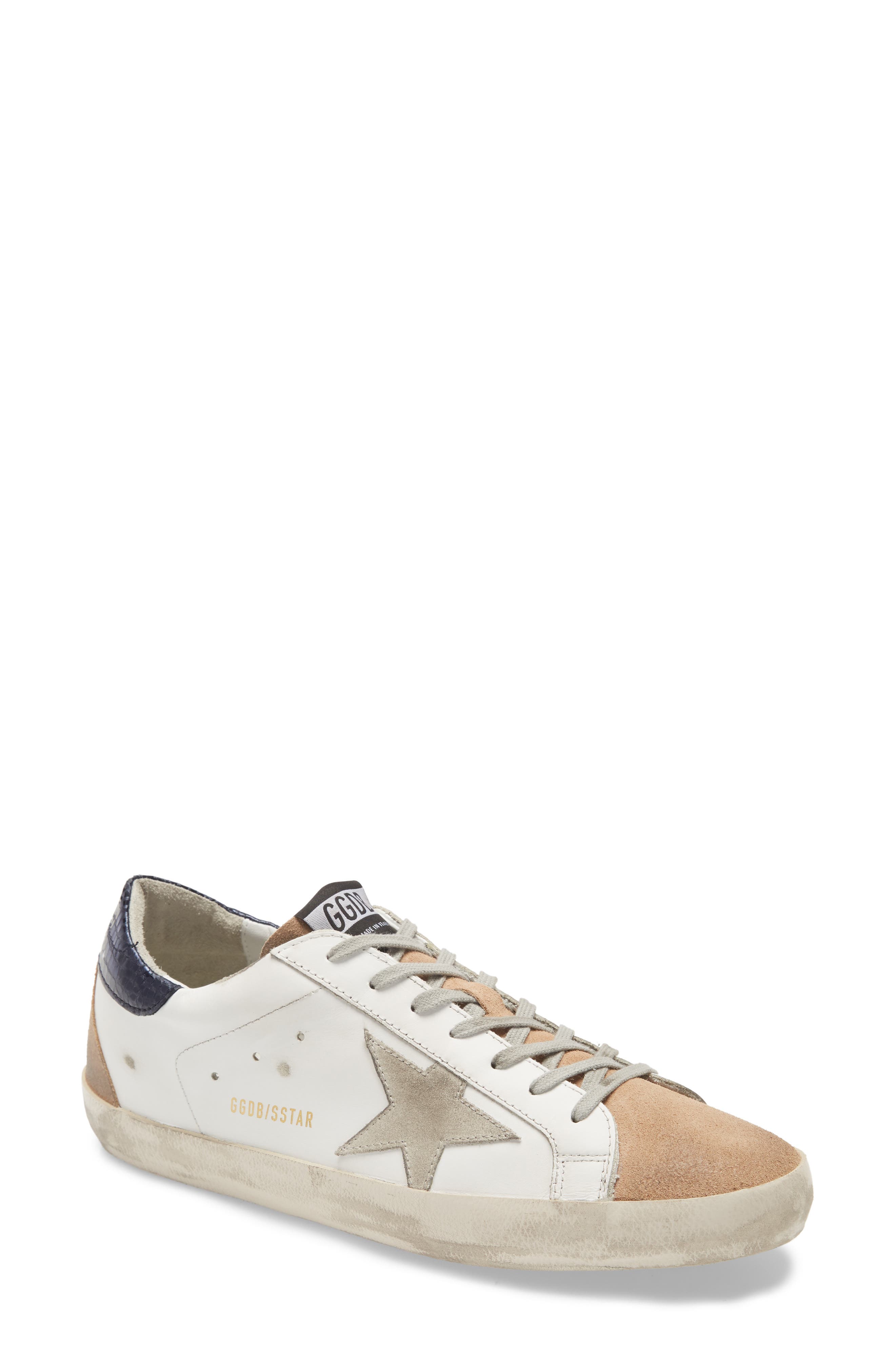 Super Star Sneaker (Nordstrom Exclusive), Main, color, WHITE LEATHER/ NUDE SUEDE/ ICE